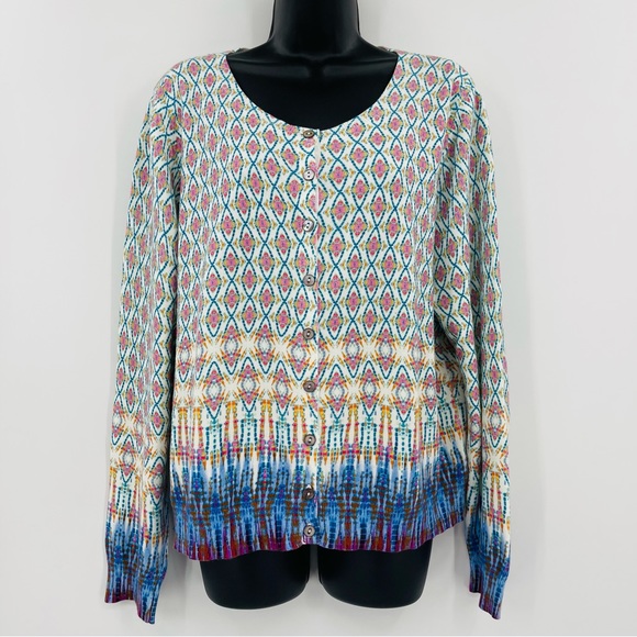 Sundance Multicolor Diamond Pattern Cardigan - Picture 8 of 9